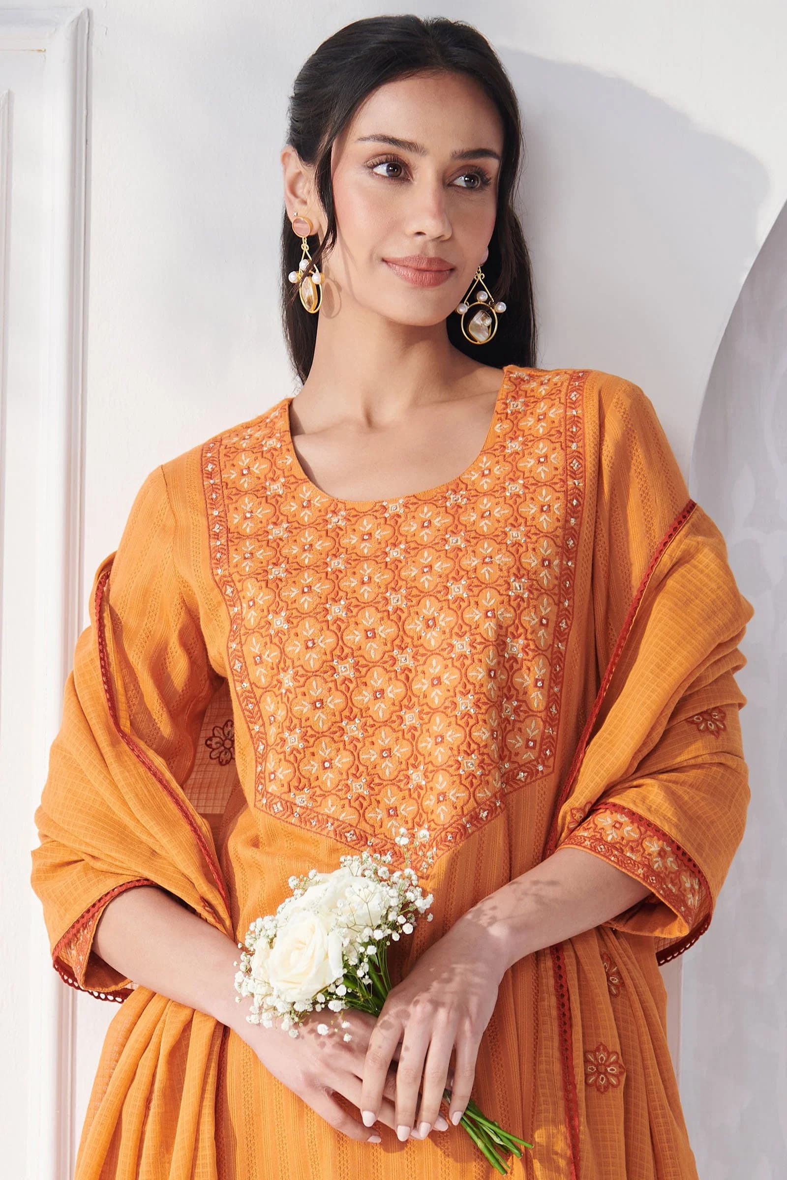 Mehraab Nahida Orange Kurta
