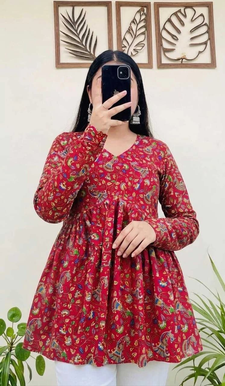 Pack of 2 Floral Print Viscose Rayon Flared Kurta for Women