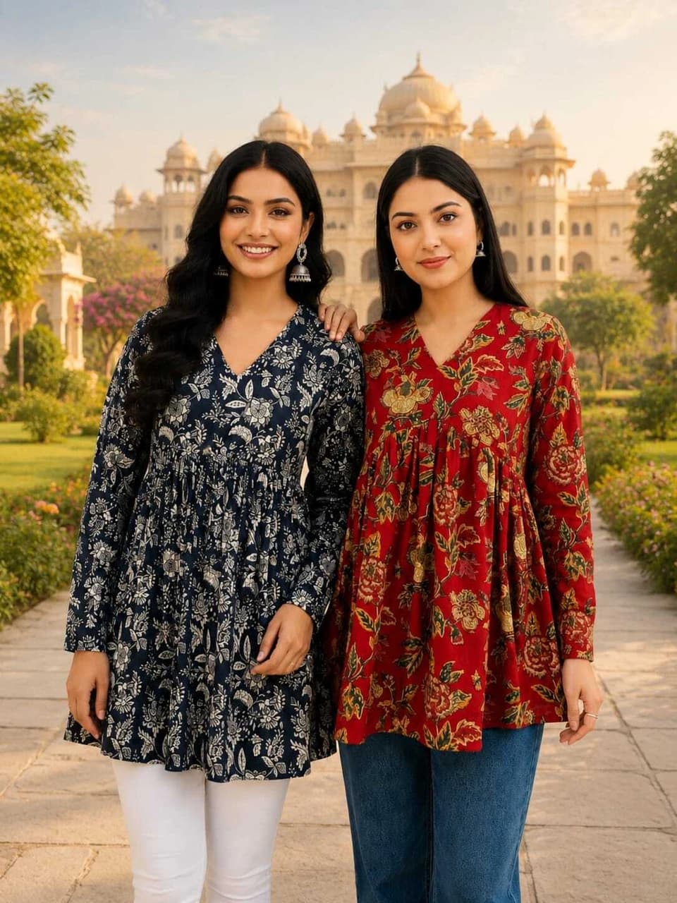 Pack of 2 Casual Regular Sleeves Floral Print, Printed Women Multicolor Top