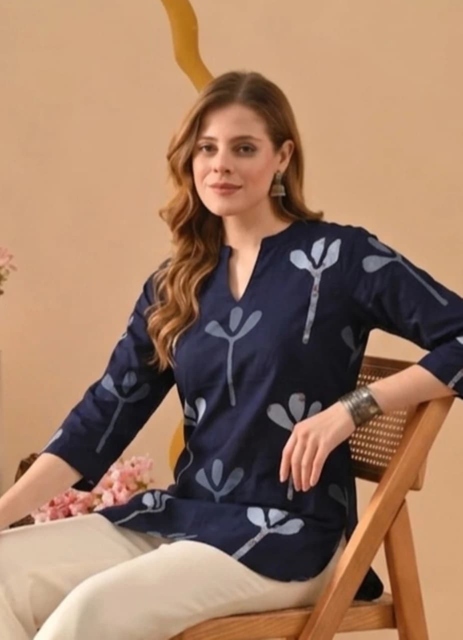 Print Pure Cotton Tunic Kurta for Women