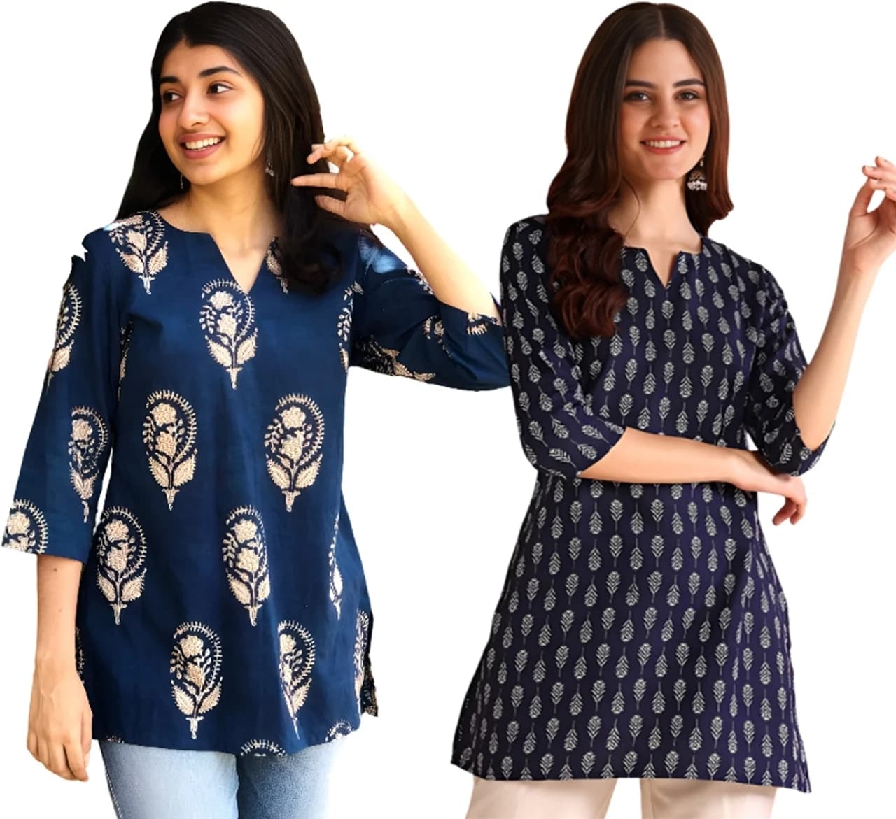 Printed Pure Cotton Straight Kurta for Women