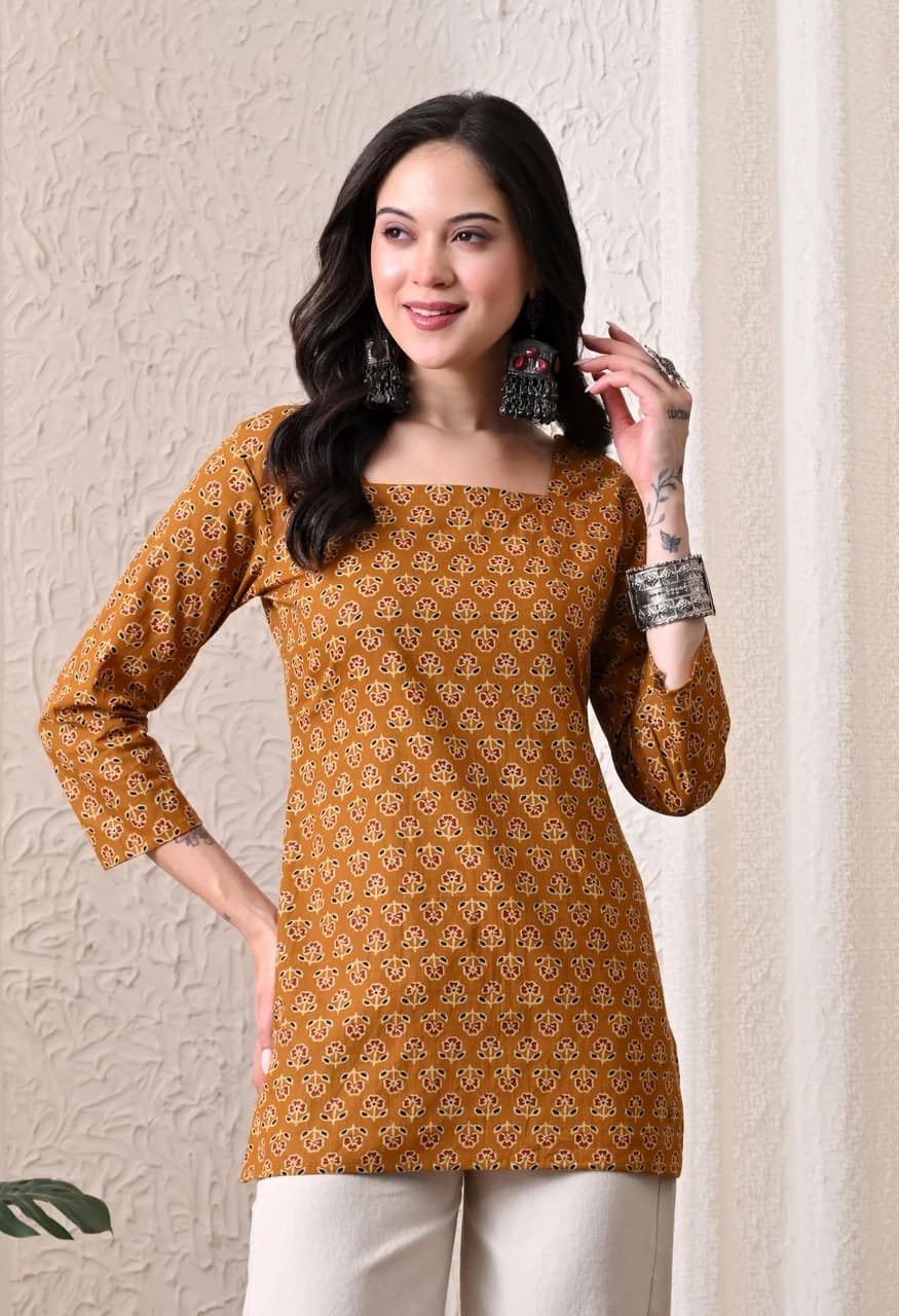 Printed Pure Cotton Straight Kurta for Women