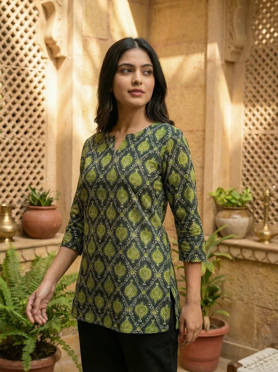 Printed Pure Cotton Straight Kurta f174or Women