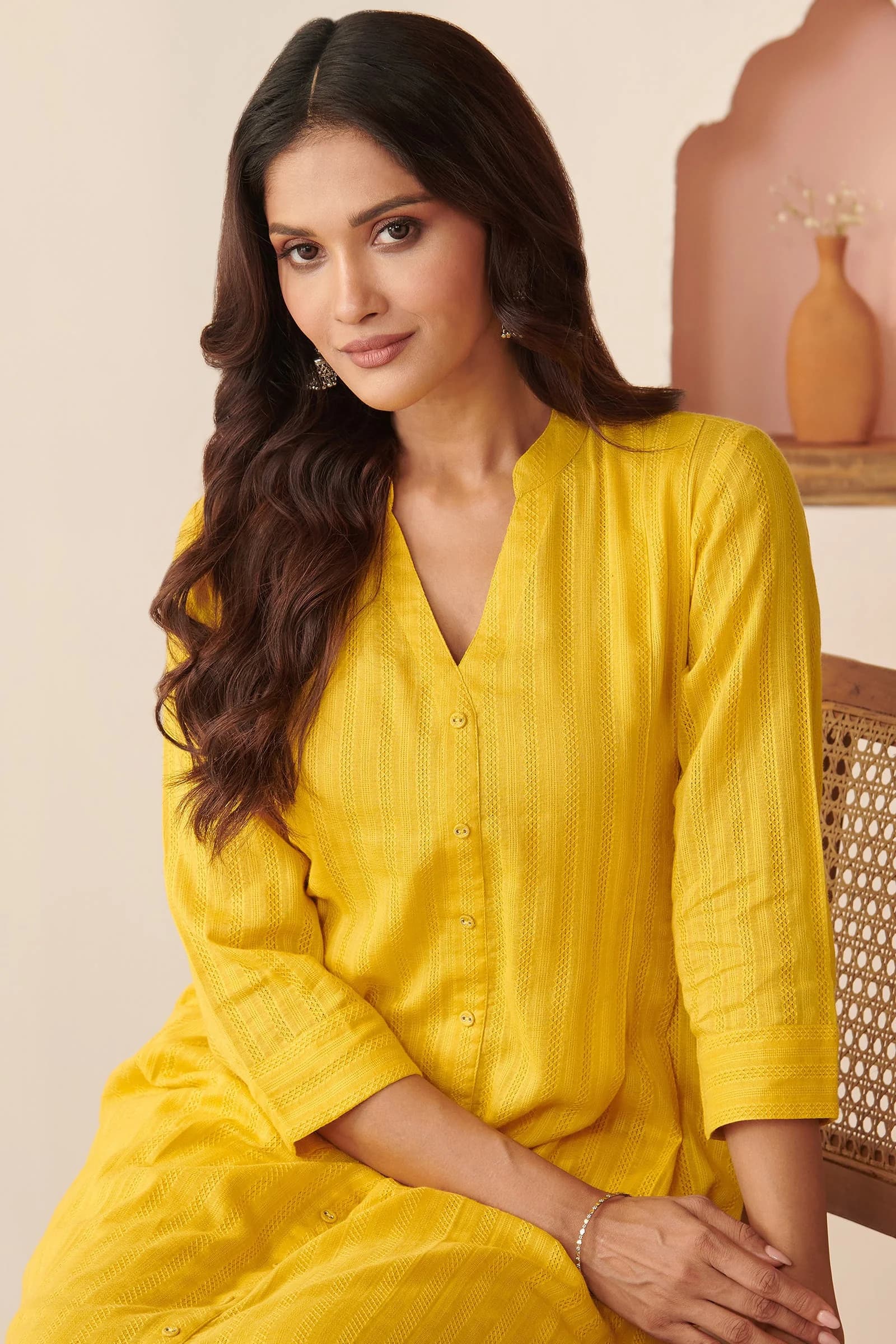 Roza Rahima Bamboo Yellow Kurta
