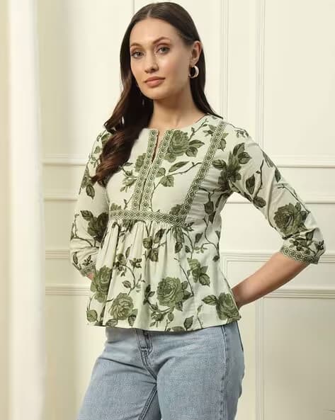 Women Floral Print Regular Fit Top