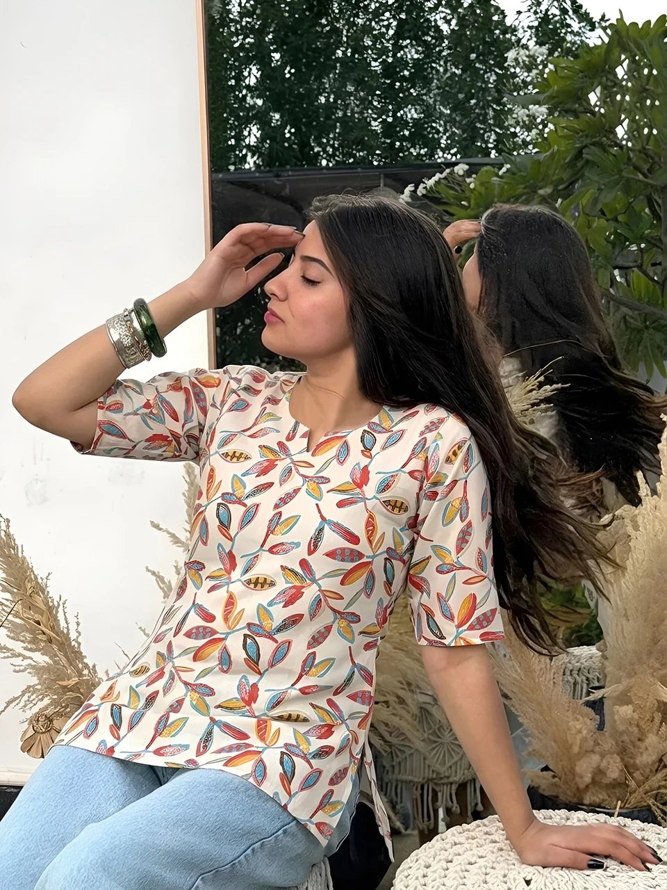 aalia floral cotton dress - view 3