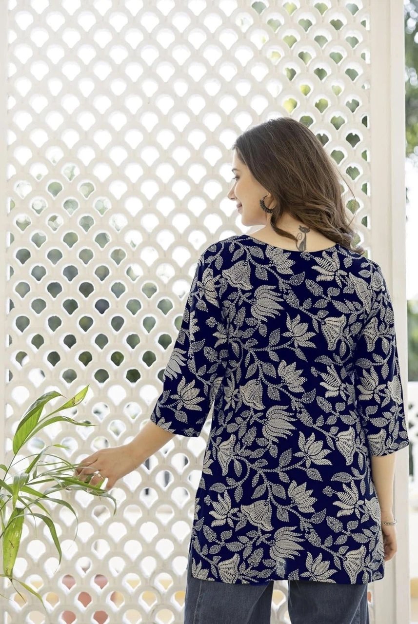 Embroidered Viscose Rayon Cape Kurta for Wom - view 3