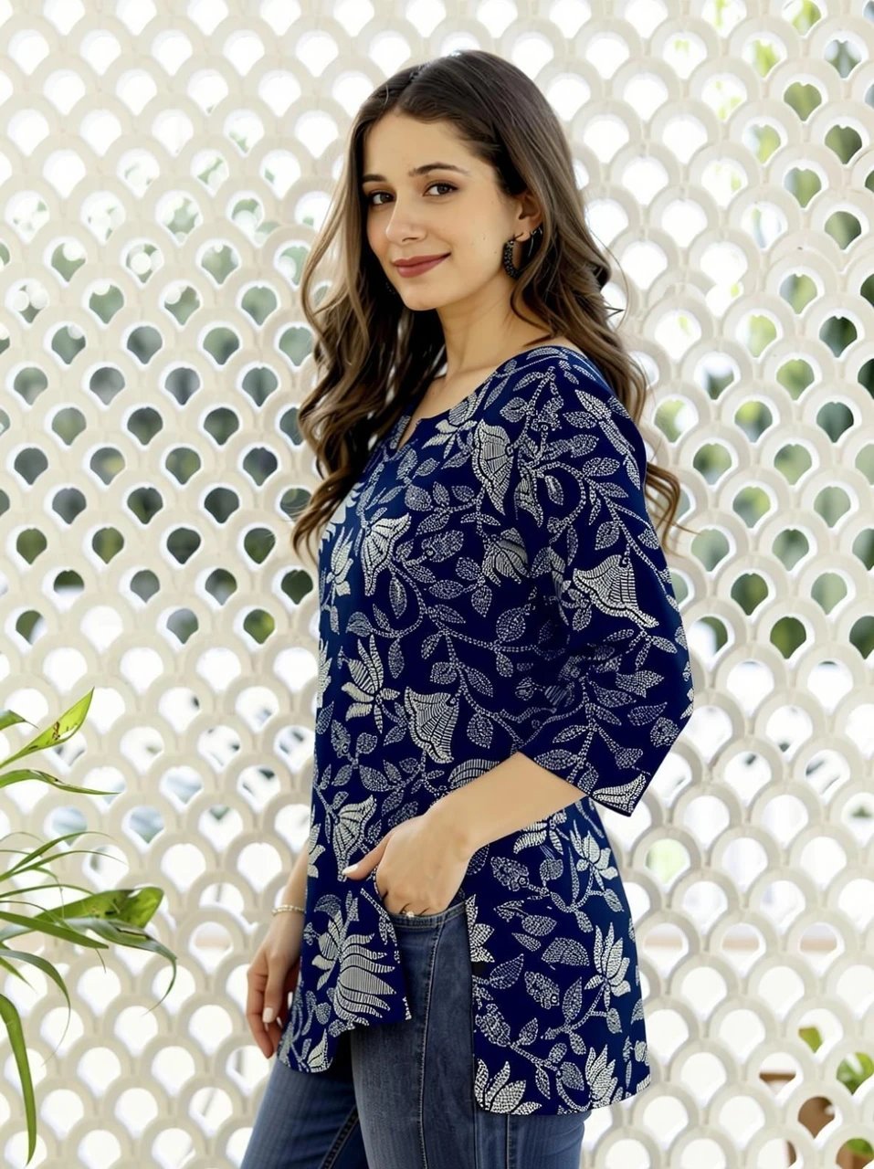 Embroidered Viscose Rayon Cape Kurta for Wom - view 5