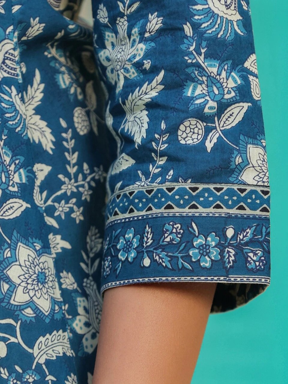 Floral Print Pure Cotton Flared Kurta for Women - view 4