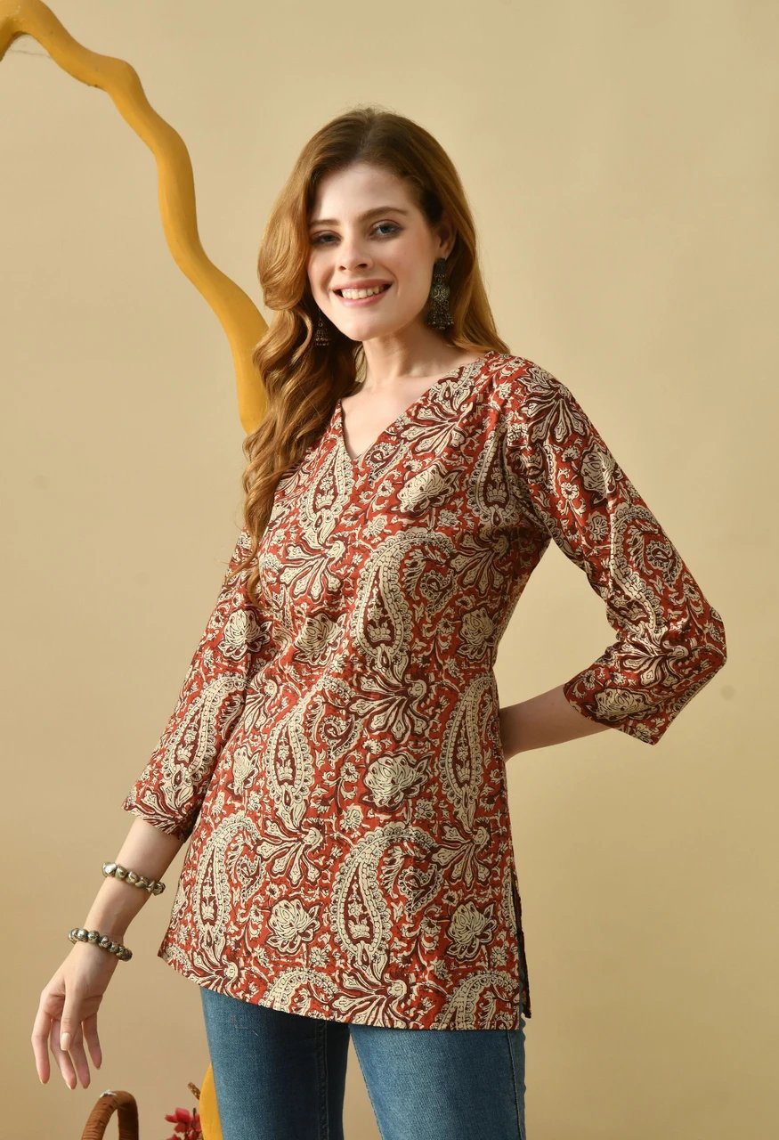 Floral Print Pure Cotton Tunic Kurta for Women - view 3