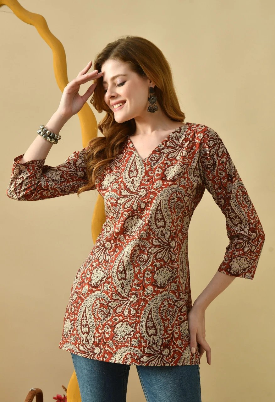 Floral Print Pure Cotton Tunic Kurta for Women - view 5