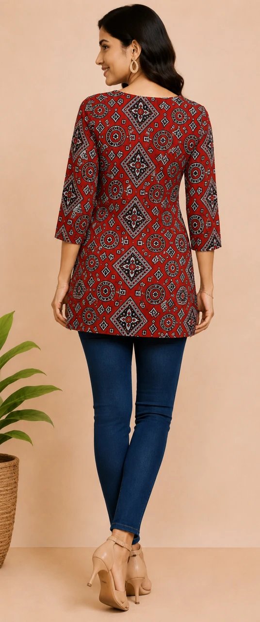 Pack of 2 Printed Crepe Straight Kurta for Women - view 3