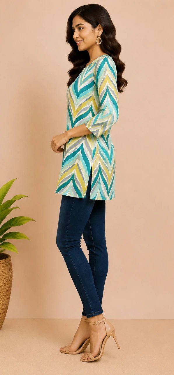 Pack of 2 Printed Crepe Straight Kurta for Women - view 4