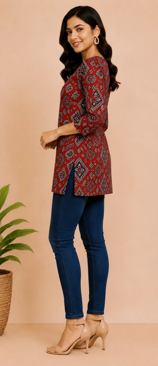 Pack of 2 Printed Crepe Straight Kurta for Women - view 5