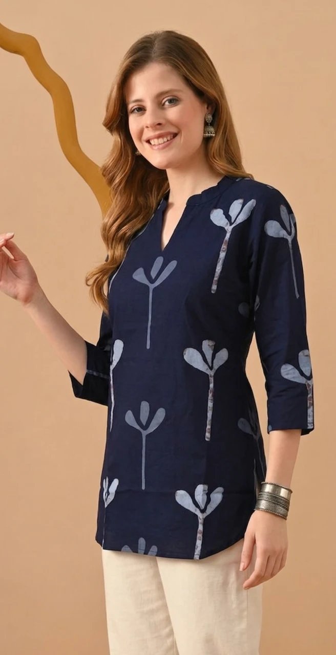 Print Pure Cotton Tunic Kurta for Women - view 3