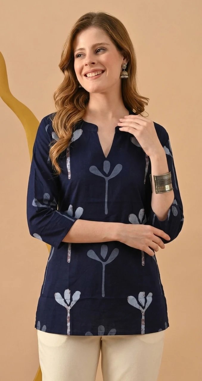 Print Pure Cotton Tunic Kurta for Women - view 4