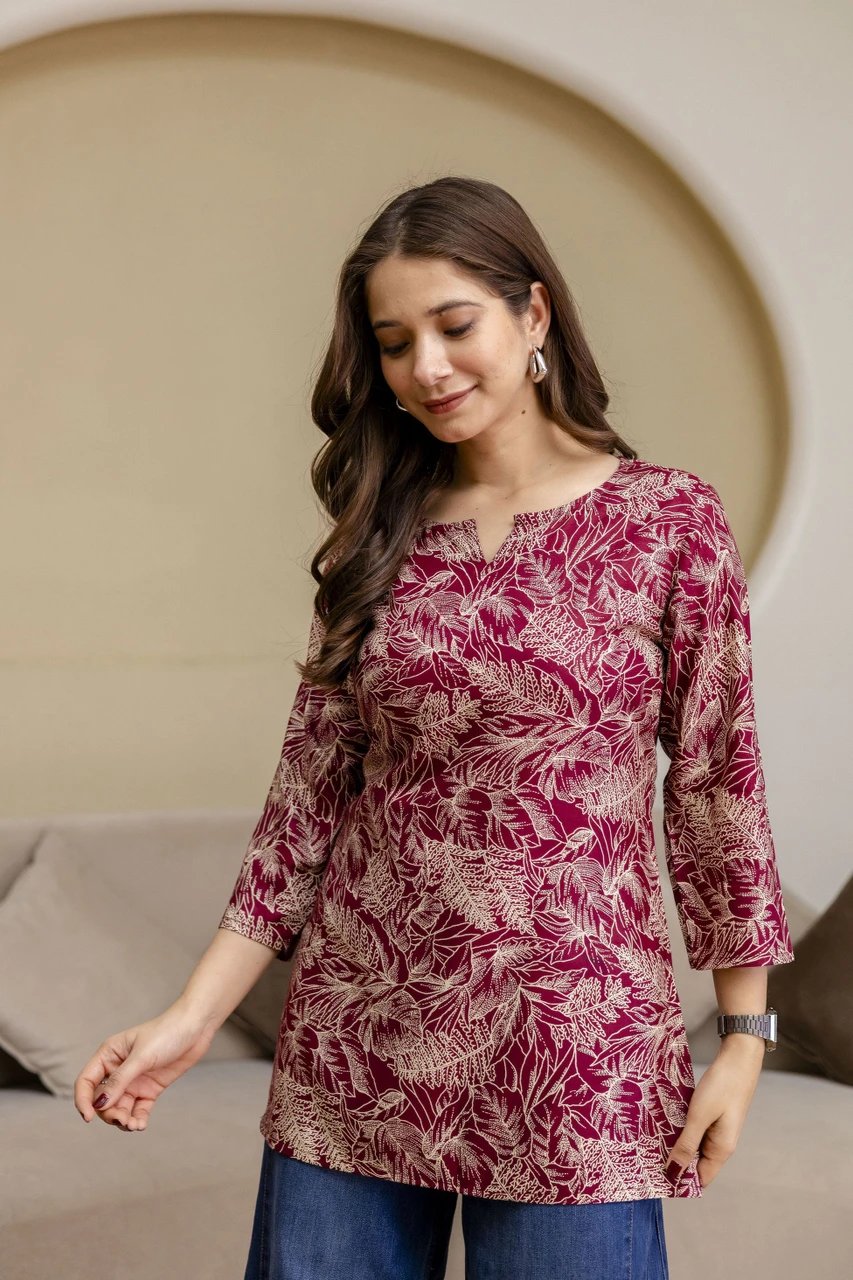 Printed Cotton Blend Straight Kurta for Women - view 3