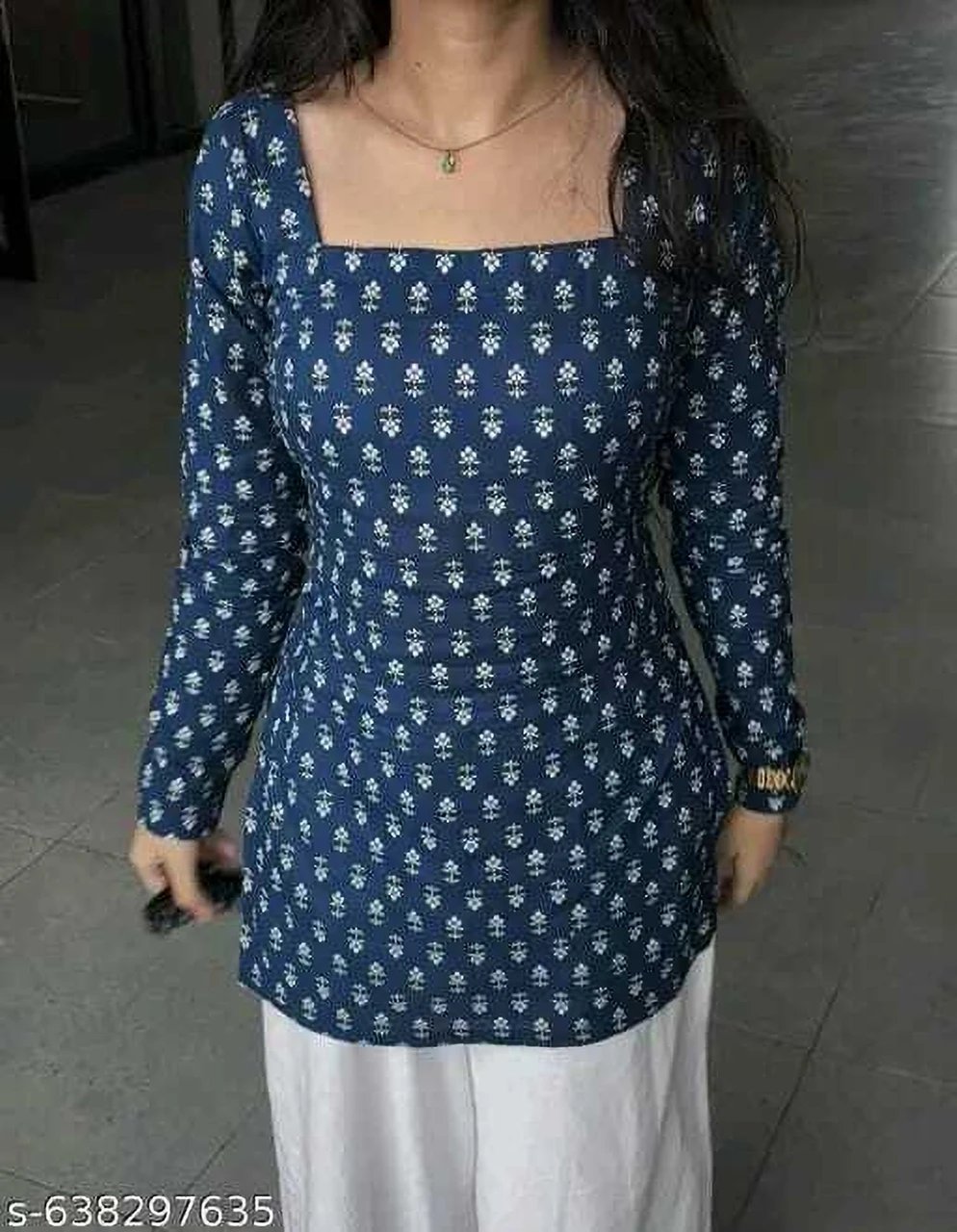 Printed Cotton Blend Tunic Kurta for Women - view 3