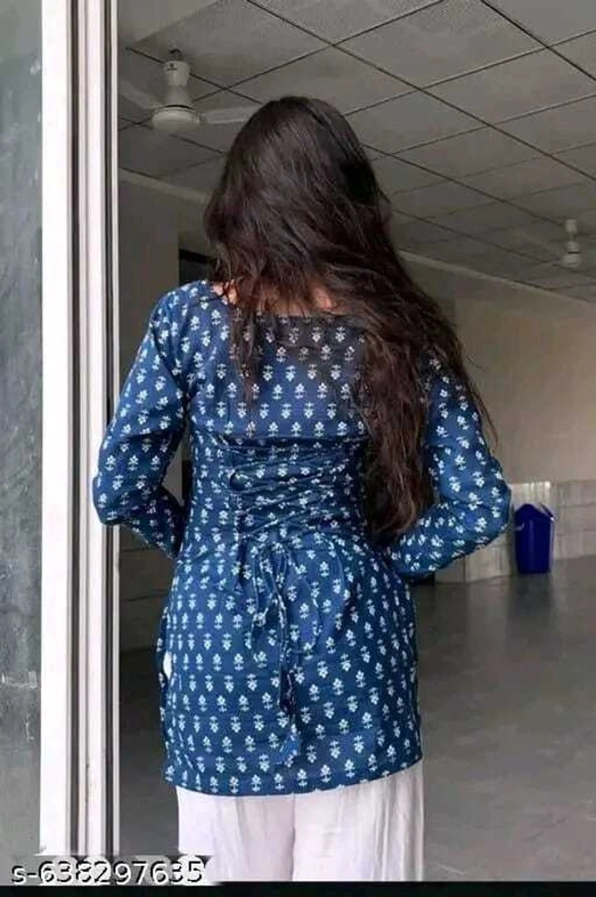 Printed Cotton Blend Tunic Kurta for Women - view 4