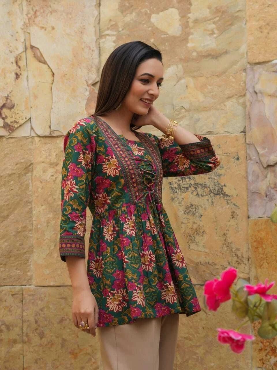 Printed, Floral Print Viscose Rayon Straight Kurta - view 3