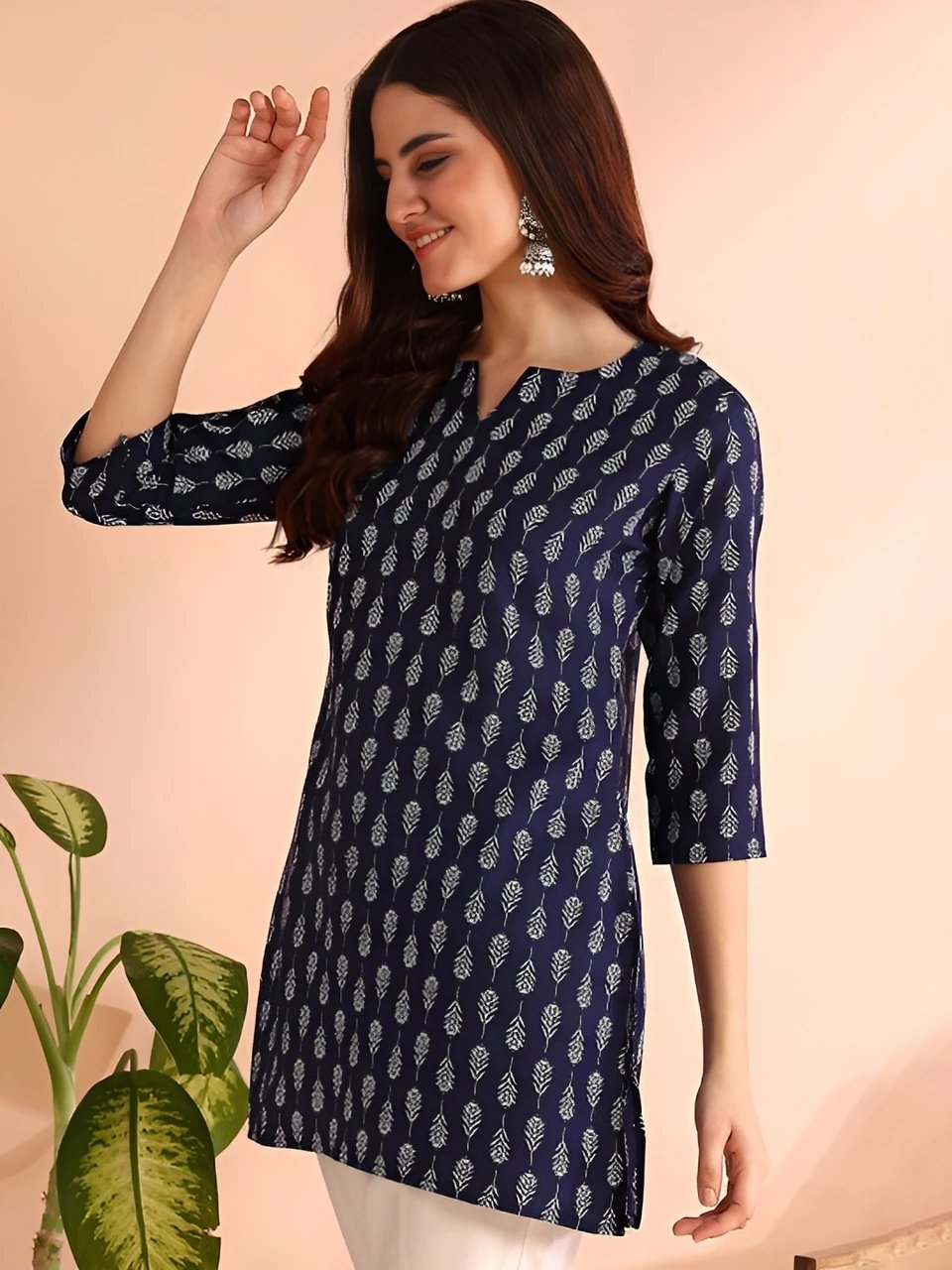 Printed Pure Cotton Straight Kurta for Women - view 4