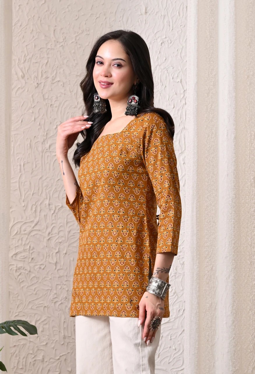 Printed Pure Cotton Straight Kurta for Women - view 3