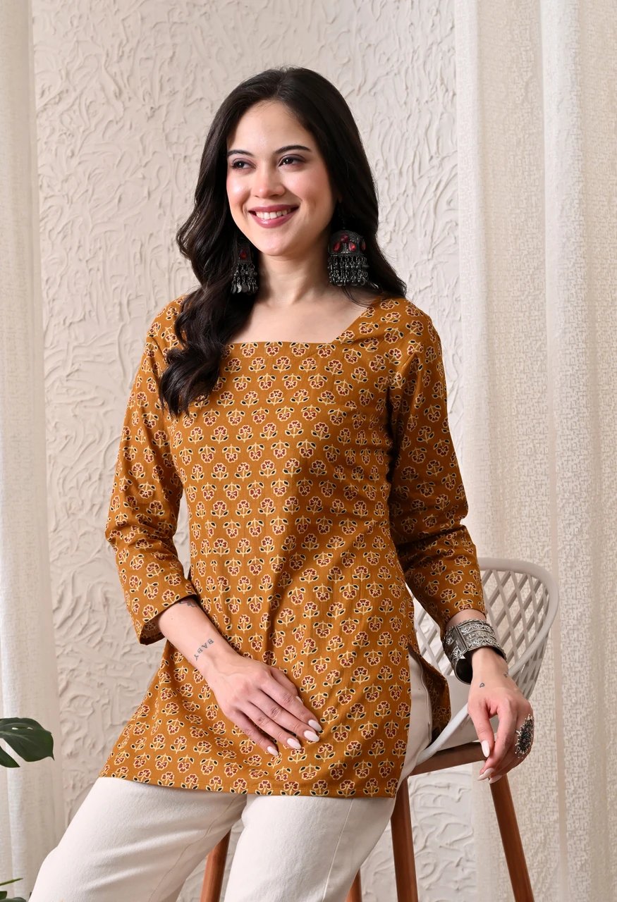 Printed Pure Cotton Straight Kurta for Women - view 5