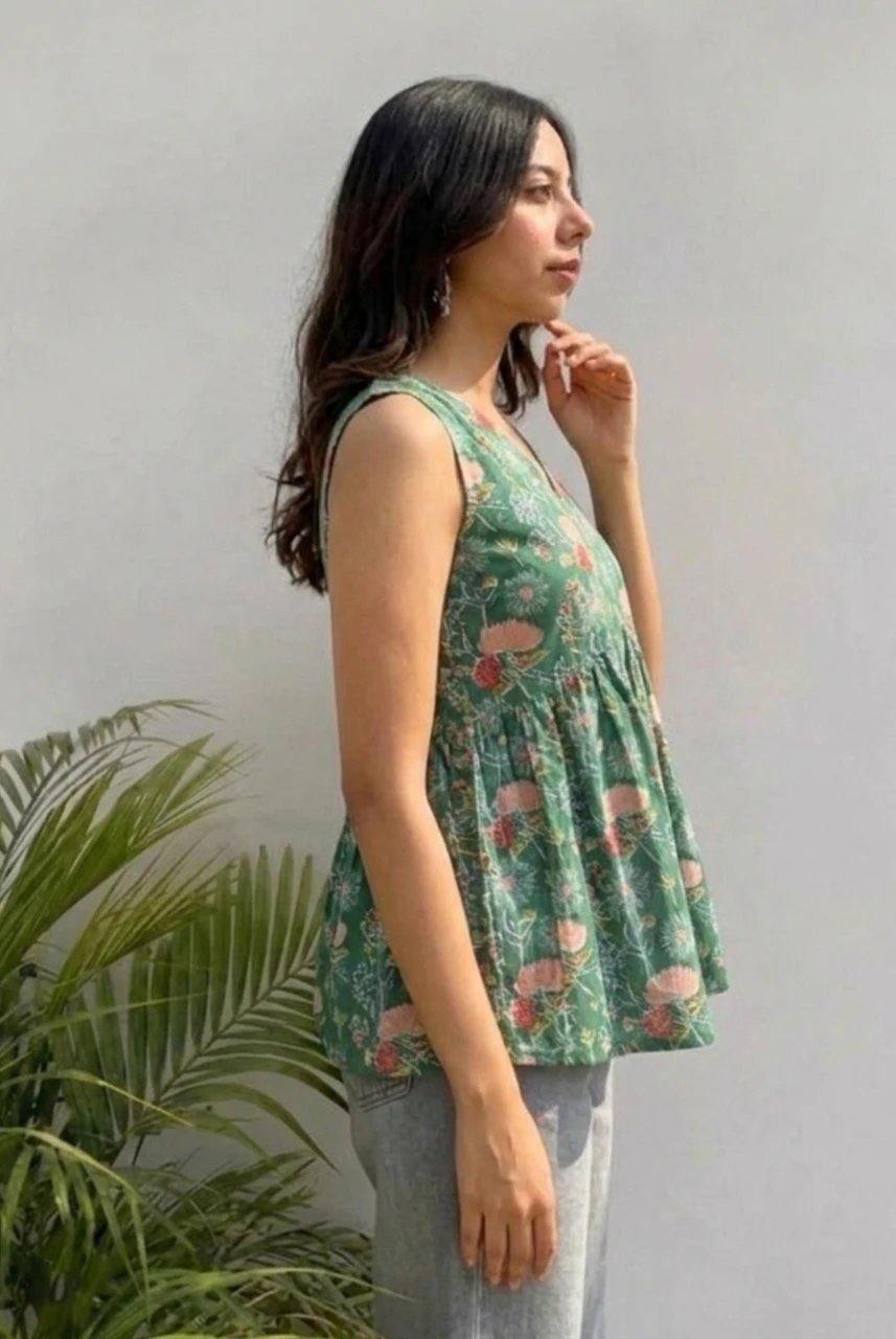 Printed Pure Cotton Tunic Kurta for Women - view 3
