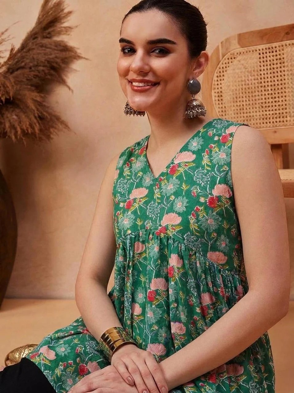 Printed Pure Cotton Tunic Kurta for Women - view 5