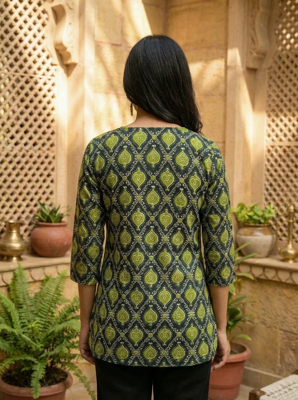 Printed Pure Cotton Straight Kurta f174or Women - view 3