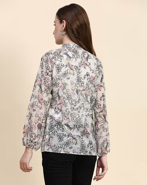 Women Floral Print Regular Fit Top - view 4